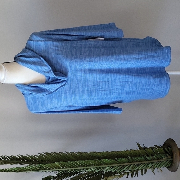 Croft & Barrow blue cowl neck blouse with 3/4 length sleeves NWT - Picture 1 of 6